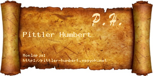 Pittler Humbert névjegykártya